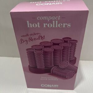 Conair Instant Heat Compact Set of 10 Hot Rollers w/Pins Pink Model HS54AL